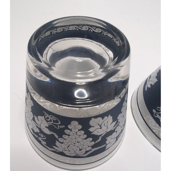 Hazel Atlas 1960s Blue Grape Pattern Glassware Cocktail Barware Vintage Set of 6 - Picture 10 of 16